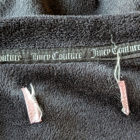 Juicy Couture Y2K Velour Embellished Boxy Slouchy Black‎ Pullover Women's Sz XL - Picture 5 of 7